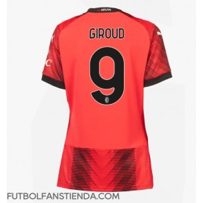 AC Milan Olivier Giroud #9 Primera Equipación Mujer 2023-24 Manga Corta